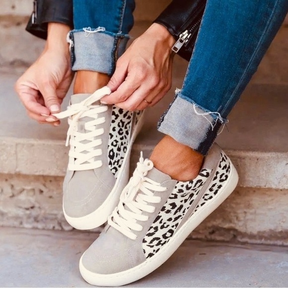 Customized Rhinestone Gray Leopard Platform Sneakers..Bling, Bling! - Picture 17 of 17